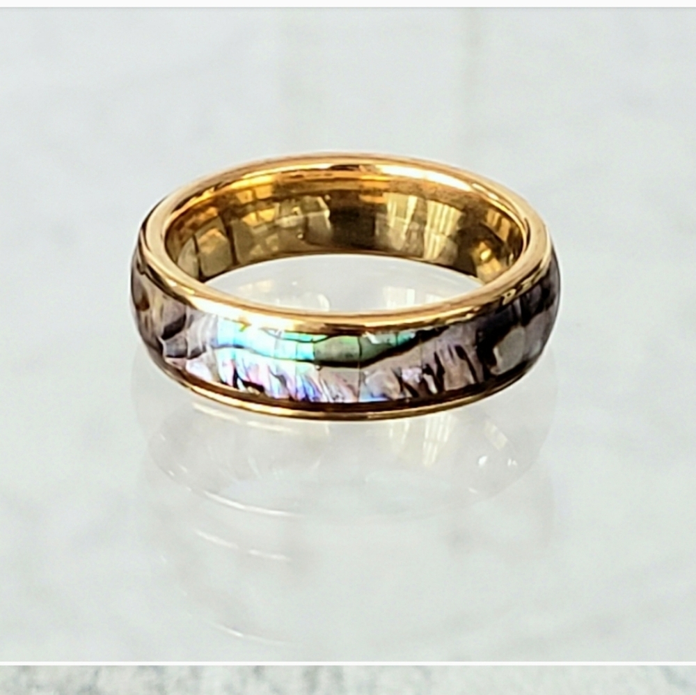 NWOT Natural abalone shell ring - Picture 4 of 5